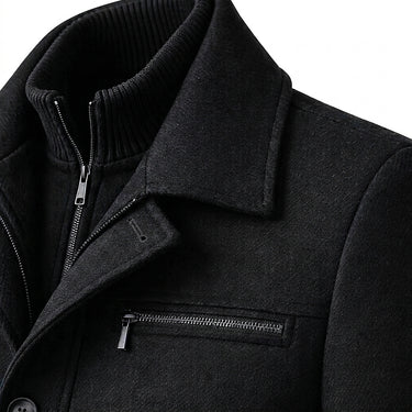 Men’s Wool Blend Overcoat with Inner Zip Layer-Jackets for men-CaldwellVoss