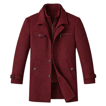 Men’s Wool Blend Overcoat with Inner Zip Layer-Jackets for men-CaldwellVoss