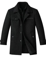 Men’s Wool Blend Overcoat with Inner Zip Layer-Jackets for men-CaldwellVoss
