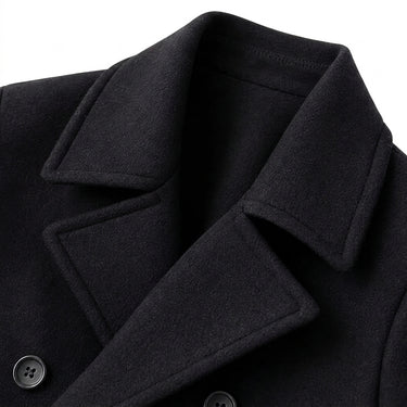 Men’s Wool Blend Peacoat with Notched Lapels-Coats for men-CaldwellVoss