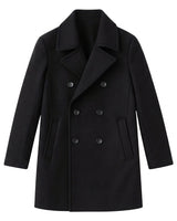 Men’s Wool Blend Peacoat with Notched Lapels-Coats for men-CaldwellVoss