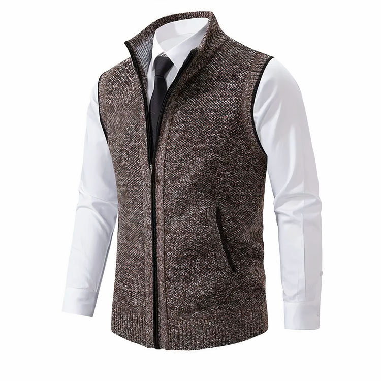 Men's Zip Up Knit Vest-Vest for men-CaldwellVoss