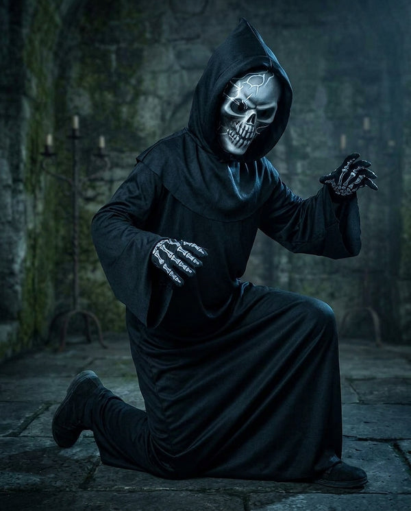 Unisex Grim Reaper Costume with Skull Mask