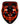 Unisex LED Light Up Splatter Halloween Mask Black/Red