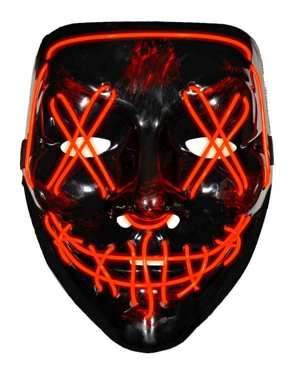 Unisex LED Light Up Splatter Halloween Mask Black/Red