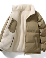 Unisex Reversible Puffer Jacket with Sherpa Lining-Jackets for men-CaldwellVoss