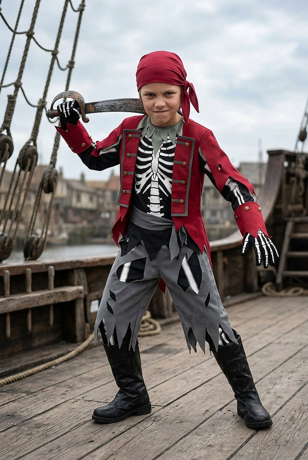 Unisex Skeleton Pirate Halloween Costume