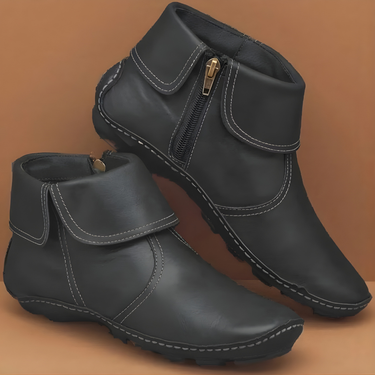 Women’s Ankle Boots with Side Zipper and Folded Cuff-Footwear for women-CaldwellVoss