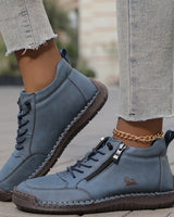Women’s Ankle Boots with Side Zipper and Lace-Up Front-Footwear for women-CaldwellVoss