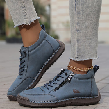Women’s Ankle Boots with Side Zipper and Lace-Up Front-Footwear for women-CaldwellVoss