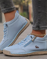 Women’s Ankle Boots with Side Zipper and Lace-Up Front-Footwear for women-CaldwellVoss