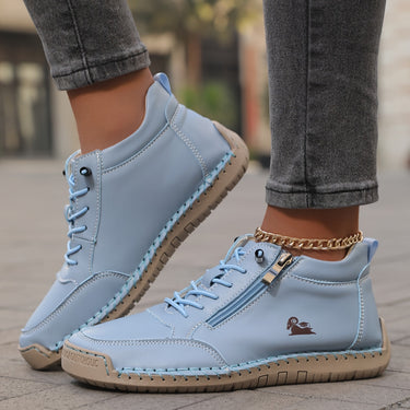 Women’s Ankle Boots with Side Zipper and Lace-Up Front-Footwear for women-CaldwellVoss