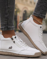 Women’s Ankle Boots with Side Zipper and Lace-Up Front-Footwear for women-CaldwellVoss