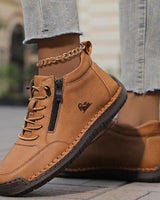 Women’s Ankle Boots with Side Zipper and Lace-Up Front-Footwear for women-CaldwellVoss