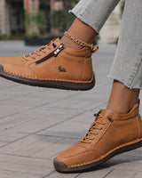 Women’s Ankle Boots with Side Zipper and Lace-Up Front-Footwear for women-CaldwellVoss
