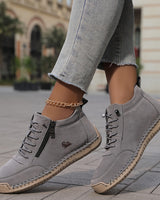Women’s Ankle Boots with Side Zipper and Lace-Up Front-Footwear for women-CaldwellVoss