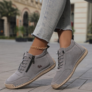 Women’s Ankle Boots with Side Zipper and Lace-Up Front-Footwear for women-CaldwellVoss