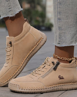 Women’s Ankle Boots with Side Zipper and Lace-Up Front-Footwear for women-CaldwellVoss