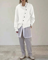 Women’s Asymmetric Button Knit Cardigan-Cardigans for women-CaldwellVoss