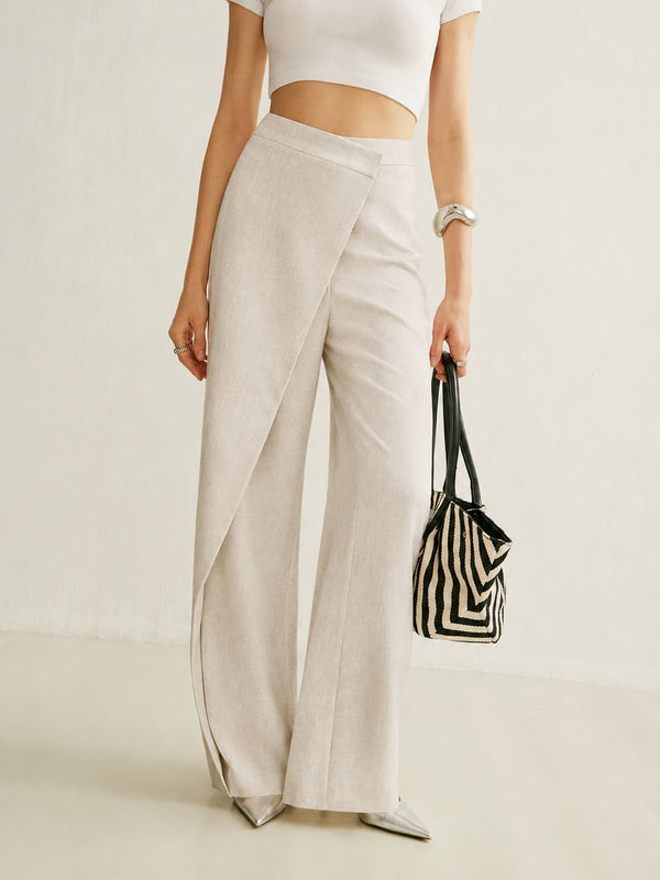 Women’s Asymmetric Wide Leg Trousers-Pants for Women-CaldwellVoss