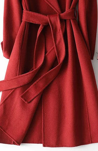 Women’s Belted Wrap Coat with Notched Lapels-Coats for women-CaldwellVoss