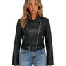 Women’s Biker Jacket with Asymmetric Zip and Belt-Jacket for women-CaldwellVoss