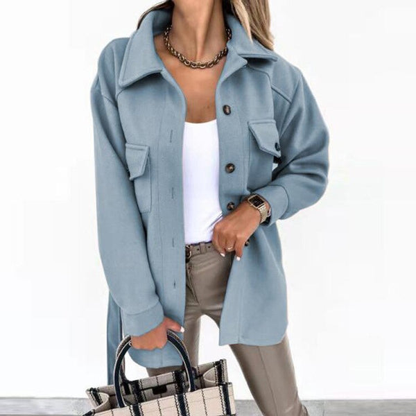 Women’s Button Front Shirt Jacket-Shirts for women-CaldwellVoss