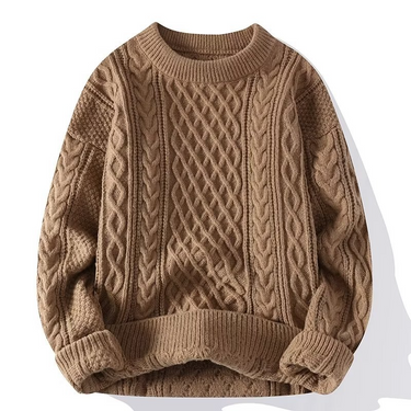 Women’s Cable Knit Crew Neck Sweater-Sweaters for Women-CaldwellVoss