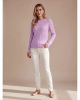 Women’s Cable Knit Crew Neck Sweater-Sweaters for Women-CaldwellVoss