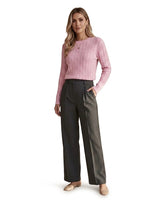 Women’s Cable Knit Crew Neck Sweater-Sweaters for Women-CaldwellVoss