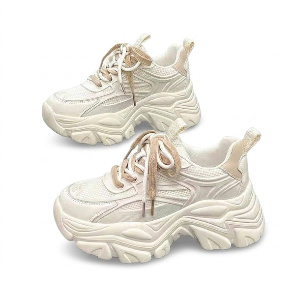 Women’s Chunky Platform Sneakers with Mesh Panels-Footwear for women-CaldwellVoss