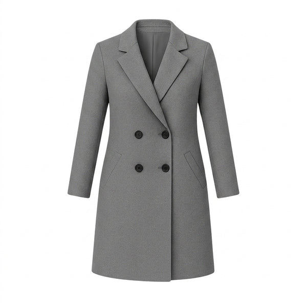 Women's Coat with Lapel Collar and Button Placket-Coats for women-CaldwellVoss