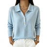 Women’s Collared Knit Pullover with Button Placket-Sweaters for Women-CaldwellVoss