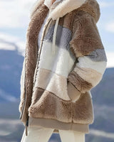 Women’s Colorblock Faux Fur Hooded Jacket-Jacket for women-CaldwellVoss