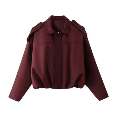 Women’s Cropped Bomber Jacket with Shoulder Epaulettes-Jacket for women-CaldwellVoss