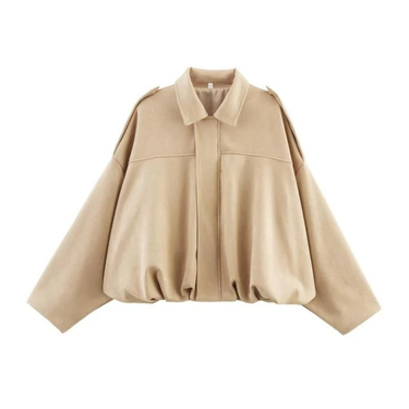 Women’s Cropped Bomber Jacket with Shoulder Epaulettes-Jacket for women-CaldwellVoss