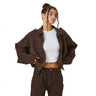 Women’s Cropped Bomber Jacket with Shoulder Epaulettes-Jacket for women-CaldwellVoss