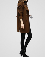Women’s Double-Breasted Long Coat with Notched Lapels-Coats for woman-CaldwellVoss