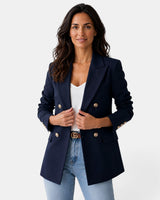 Women’s Double Button Blazer with Notched Lapels-Blazer for women-CaldwellVoss