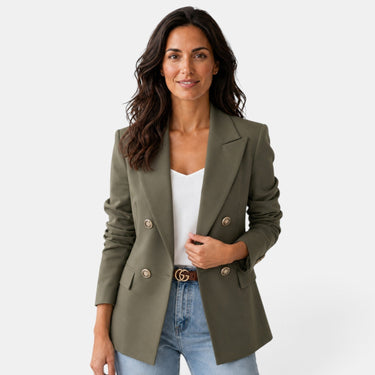 Women’s Double Button Blazer with Notched Lapels-Blazer for women-CaldwellVoss