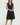 Women's Eyelet Midi Dress with Smocked Waist Black