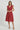 Women's Eyelet Midi Dress with Smocked Waist Red