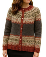 Women’s Fair Isle Pattern Knit Cardigan-Cardigans for women-CaldwellVoss