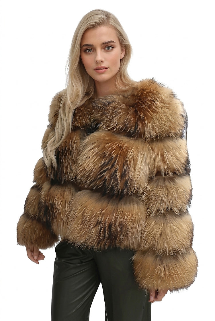 Women’s Faux Fur Panel Jacket-Jacket for women-CaldwellVoss