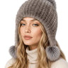 Women’s Faux Fur Trapper Hat with Pom Poms-Hat for women-CaldwellVoss