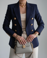 Women’s Fitted Blazer with Gold Tone Buttons-Blazer for women-CaldwellVoss