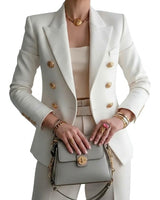 Women’s Fitted Blazer with Gold Tone Buttons-Blazer for women-CaldwellVoss