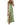 Women's Floral Corset Bodice Maxi Dress Green
