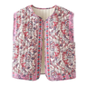 Women’s Floral Print Quilted Vest-Vests for women-CaldwellVoss