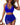 Women’s Halter Mesh Swimwear Set with Ruched Skirt Blue